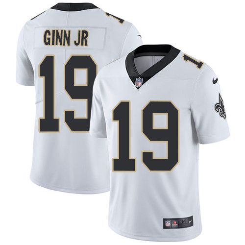 Men New Orleans Saints #19 Ted Ginn jr Nike White Vapor Limited NFL Jersey->new orleans saints->NFL Jersey